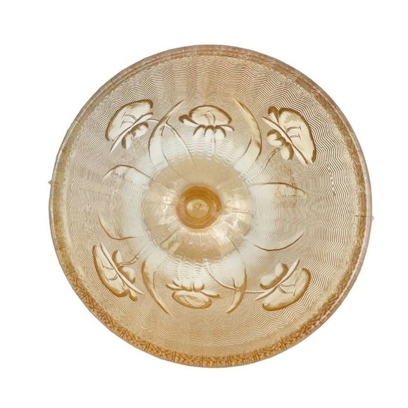 Iridescent Iris Herringbone Marigold Cordial Glass Vintage Carnival Glass 1940s - Picture 2 of 4